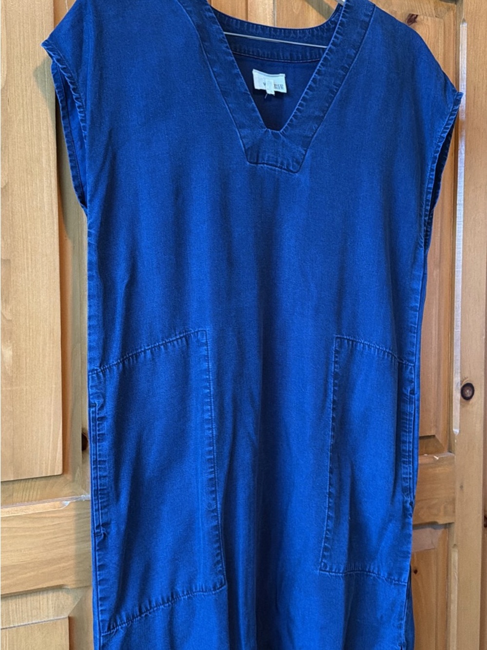 Wilfred Deep Navy V-Neck Denim Shift